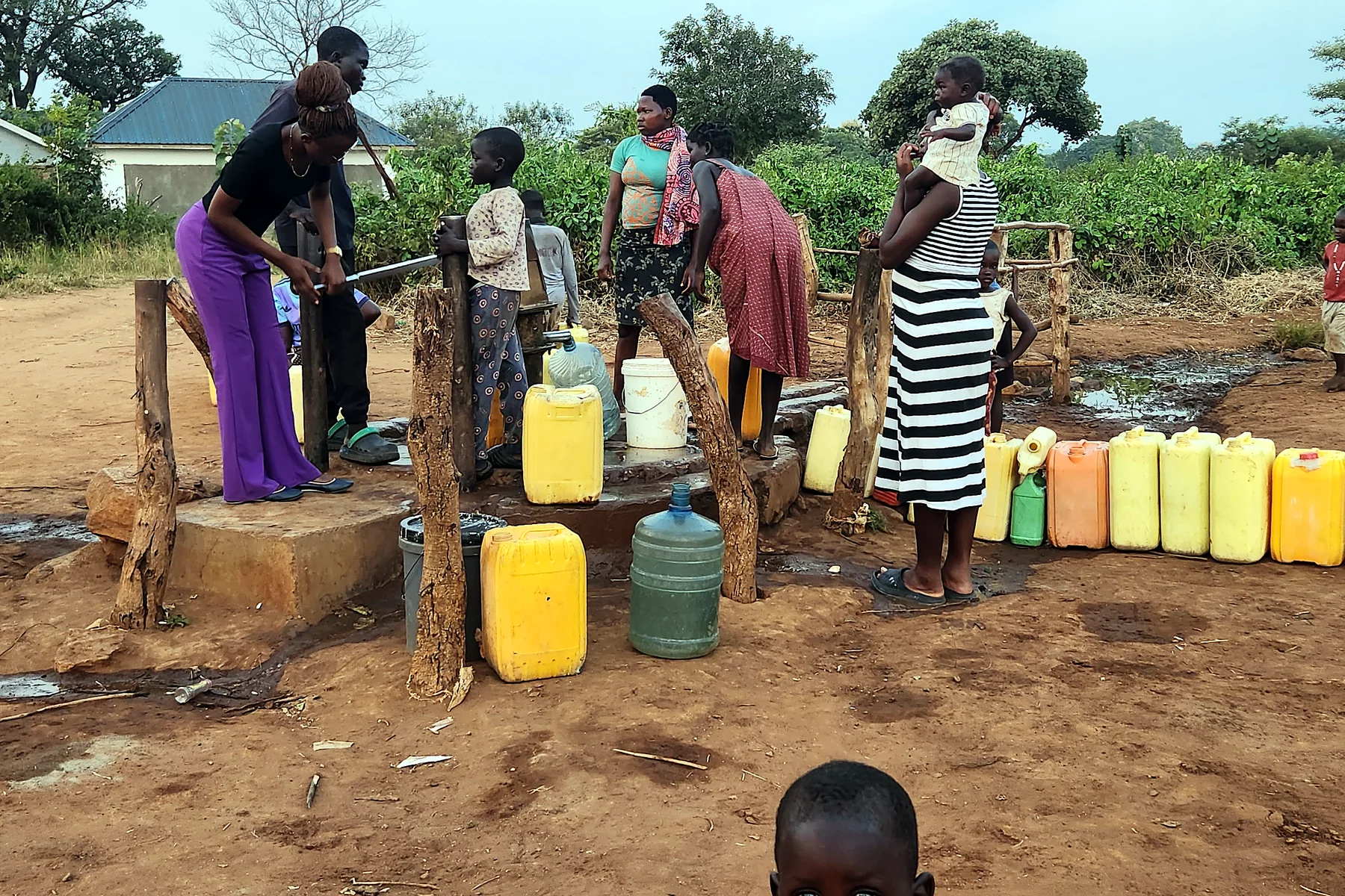 A community water and daily-life scene.